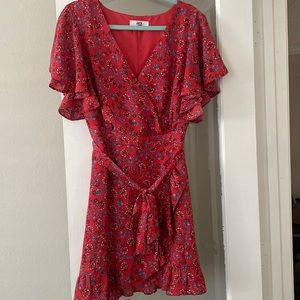 Pink and blue floral dress